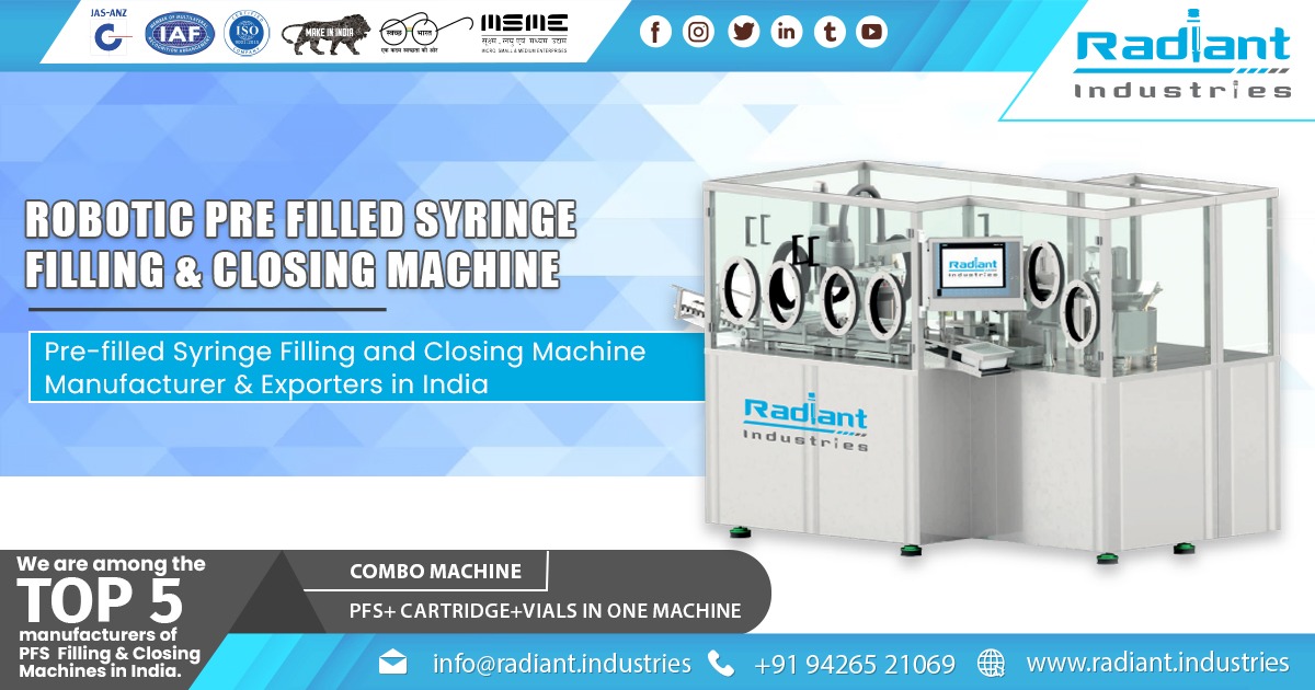Manufacturer of Robotic PFS Filling and Closing Machine