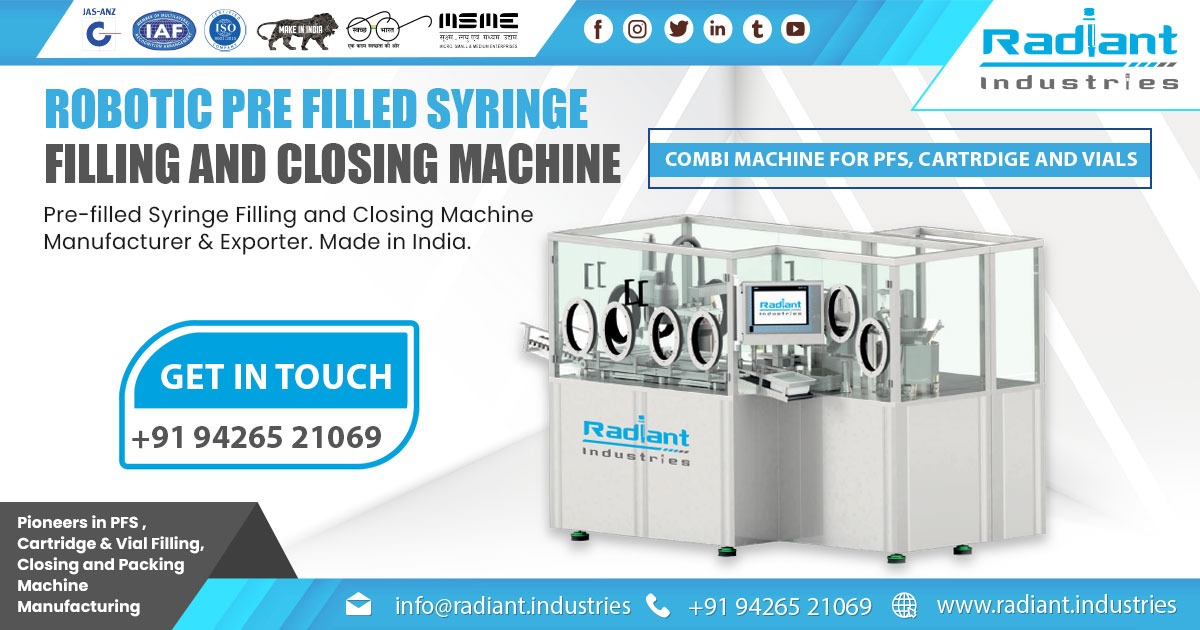 Robotic Pre Filled Syringe Filling And Closing Machine