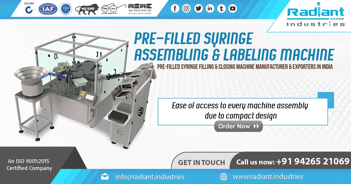 Pre Filling Syringe Assembling and Labeling Machine Manufacturer