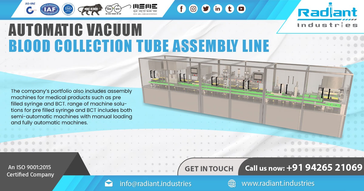 Automatic Vacuum Blood Collection Tube Assembly Line