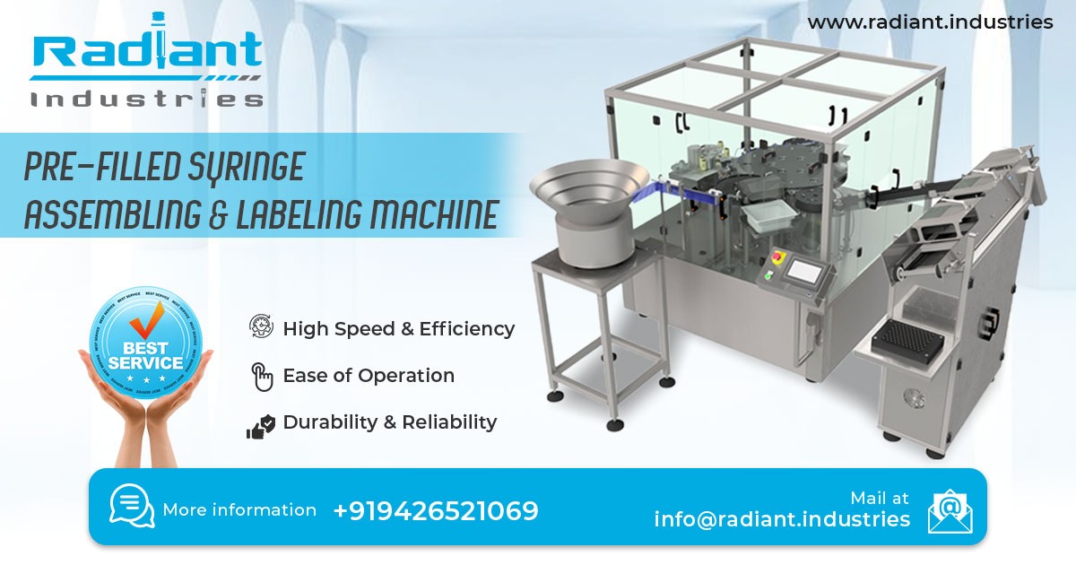 Pre-Filled Syringe Assembling and Labeling Machine in Hyderabad