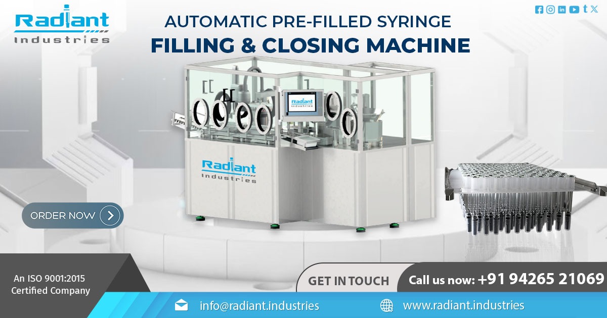 Automatic Pre-filled Syringe Filling and Closing Machine in Hyderabad