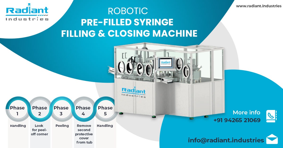 Robotic Pre-Filled Syringe Filling and Closing Machine in Telangana