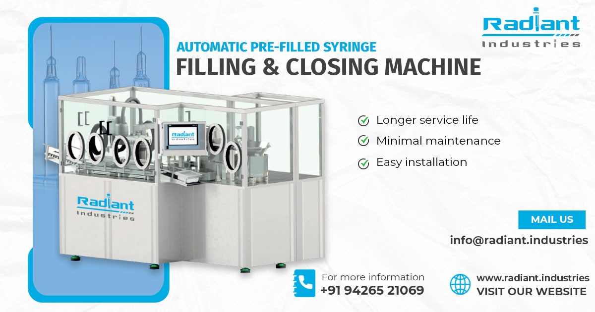 Automatic Pre-filled Syringe Filling and Closing Machine in Odisha