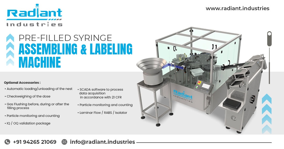 Pre-Filled Syringe Assembling and Labeling Machine in Odisha