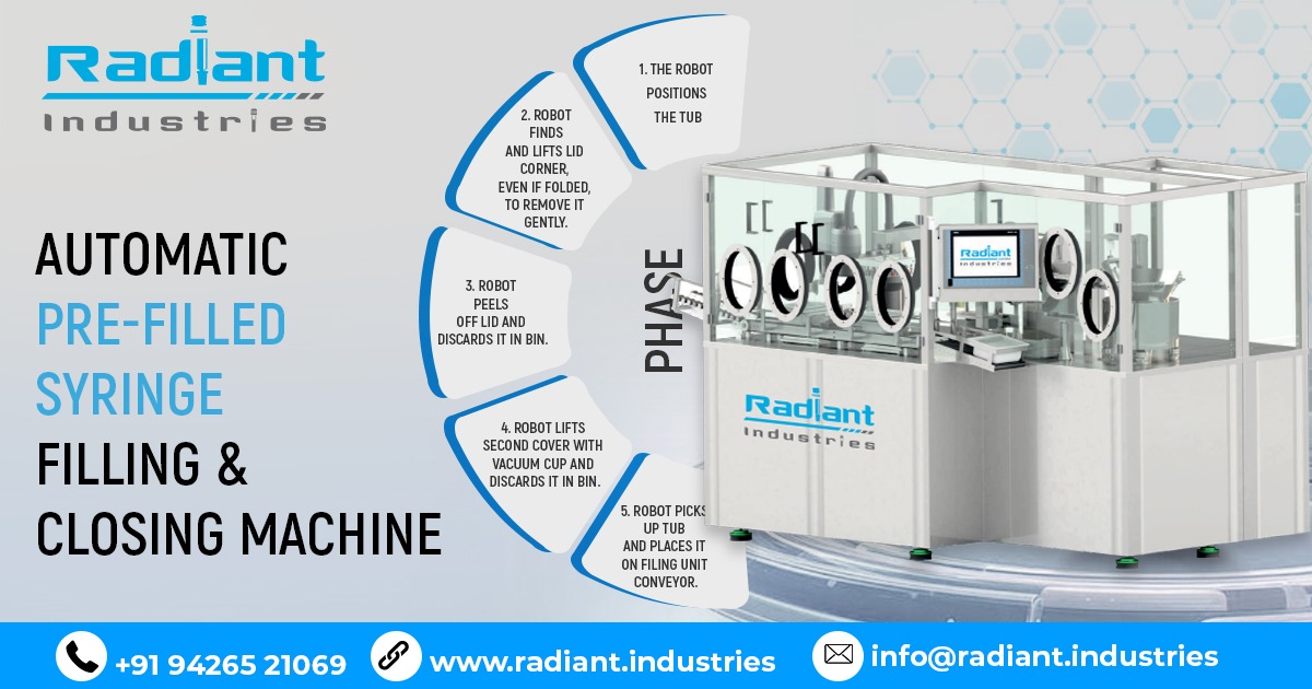 Automatic Pre-Filled Syringe Filling and Closing Machine in Gujarat
