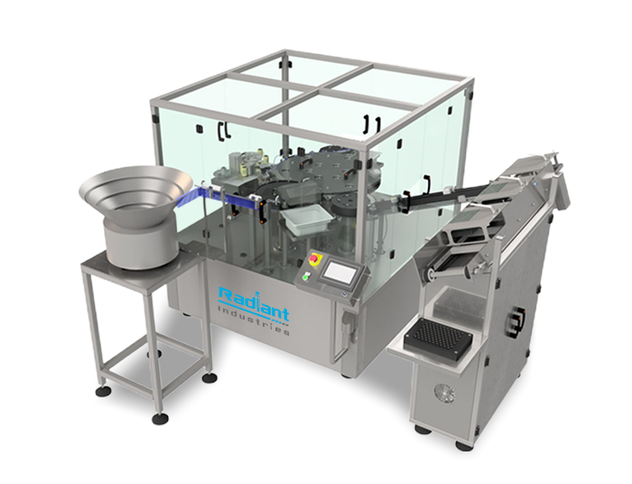 De Nester Plunger Road Insertion & Sticker Labeling Machine