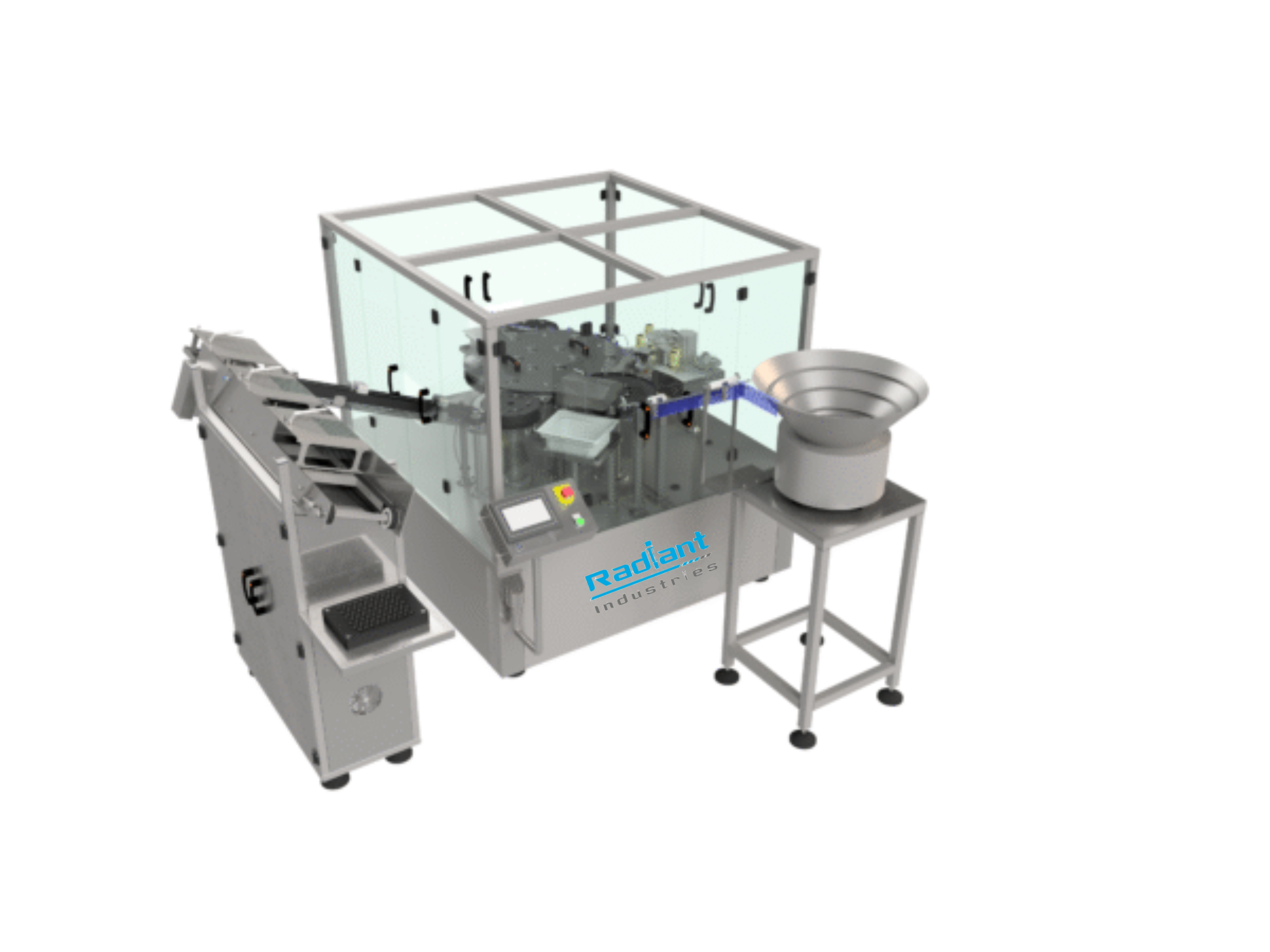 De Nester Plunger Road Insertion & Sticker Labeling Machine