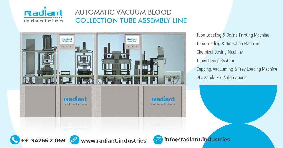 Automatic Vacuum Blood Collection Tube Assembly Line in Vadodara
