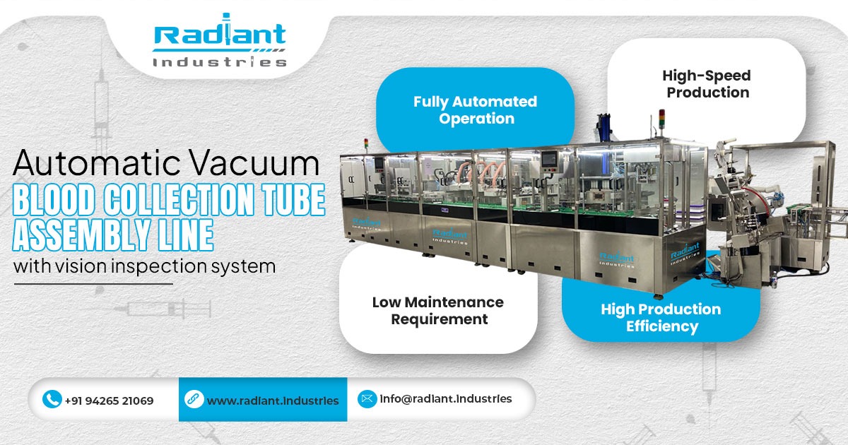 Automatic Vacuum Blood Collection Tube Assembly Line with Vision Inspection System