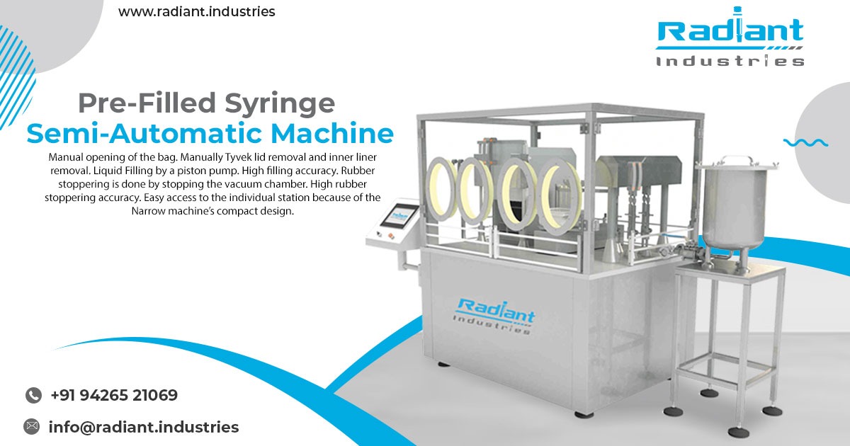 Supplier of Pre-Filled Syringe Semi-Automatic Machine in Gujarat