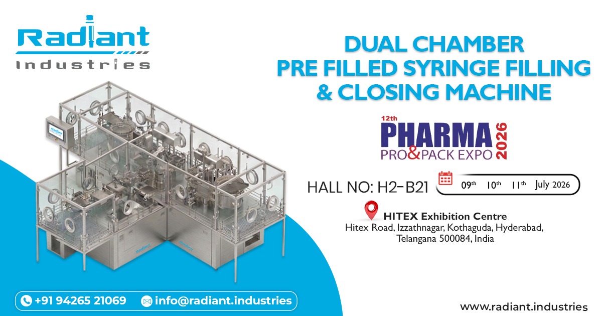 Dual Chamber Pre-Filled Syringe Filling and Closing Machine in Hyderabad