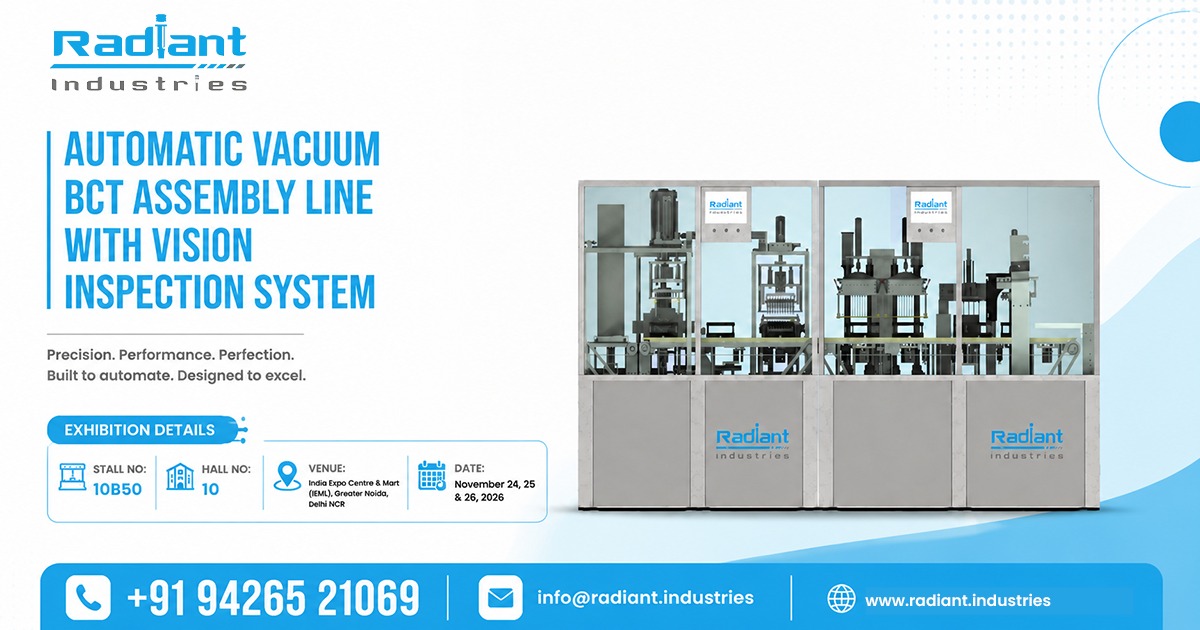 Automatic Vacuum BCT Assembly Line with Vision Inspection System in Noida